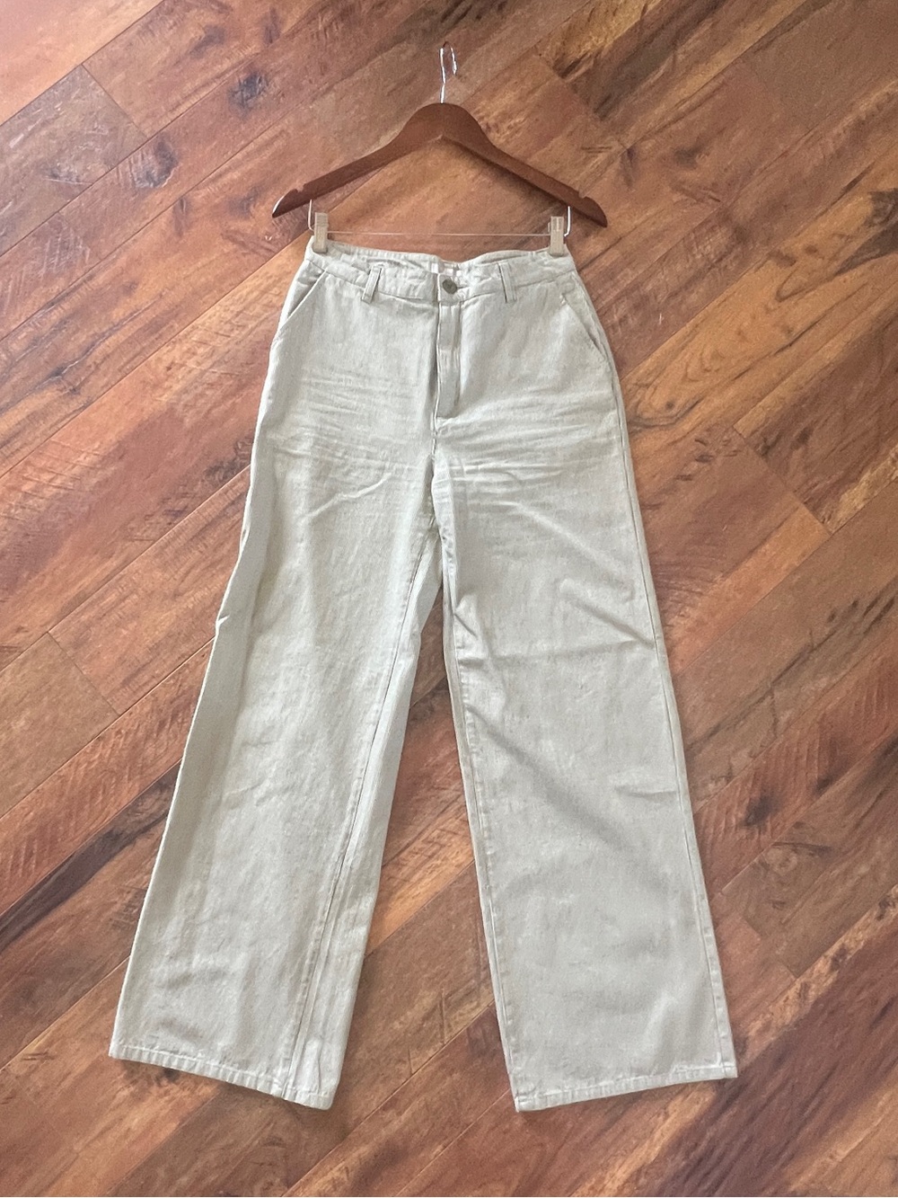 Brixton Women’s Olive Striped Wide Leg High Waist Pant